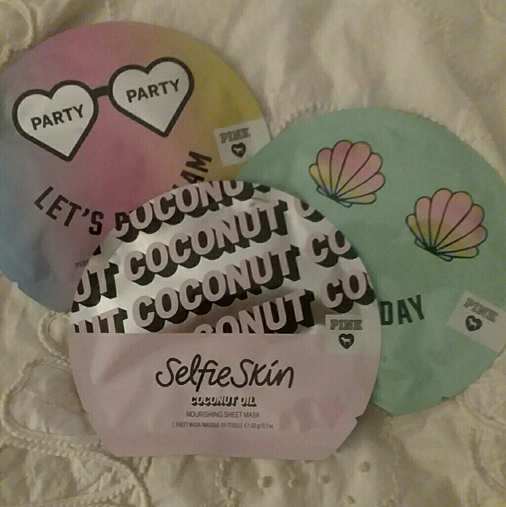 Three Victoria's Secret Pink face sheet masks